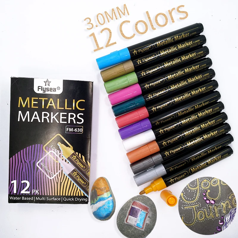 Metallic Marker Pen Water Based Marker for Wax Seal Photo Glass Laminated Paper