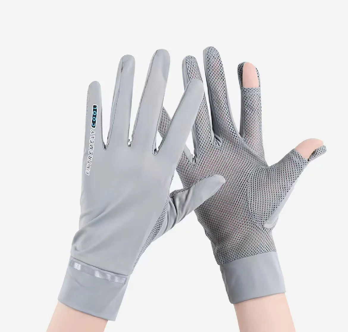 Wholesale Antisunburn Uv Protection Breathable Driving Ice Silk Gloves