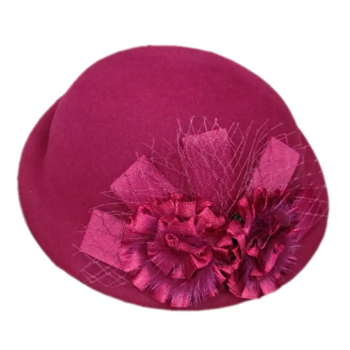 Burgundy fascinator hat, Burgundy winter fascinator hat, burgundy newest pillbox hat, burgundy church hat, burgundy wool hat, burgundy wool felt