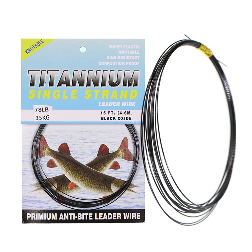AMERICAN FISHING WIRE Titanium Tooth Proof® Single Strand Wire Leader,  Black Oxide
