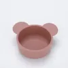 ชามเดี่ยวสำหรับเด็ก ลายหมีน้อย - สีแดงเข้ม
