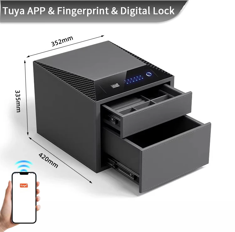 f2 1a ceqsafe smart premium jewelry box with fingerprint drawer electronic digital lock bedroom wardrobe safe-22