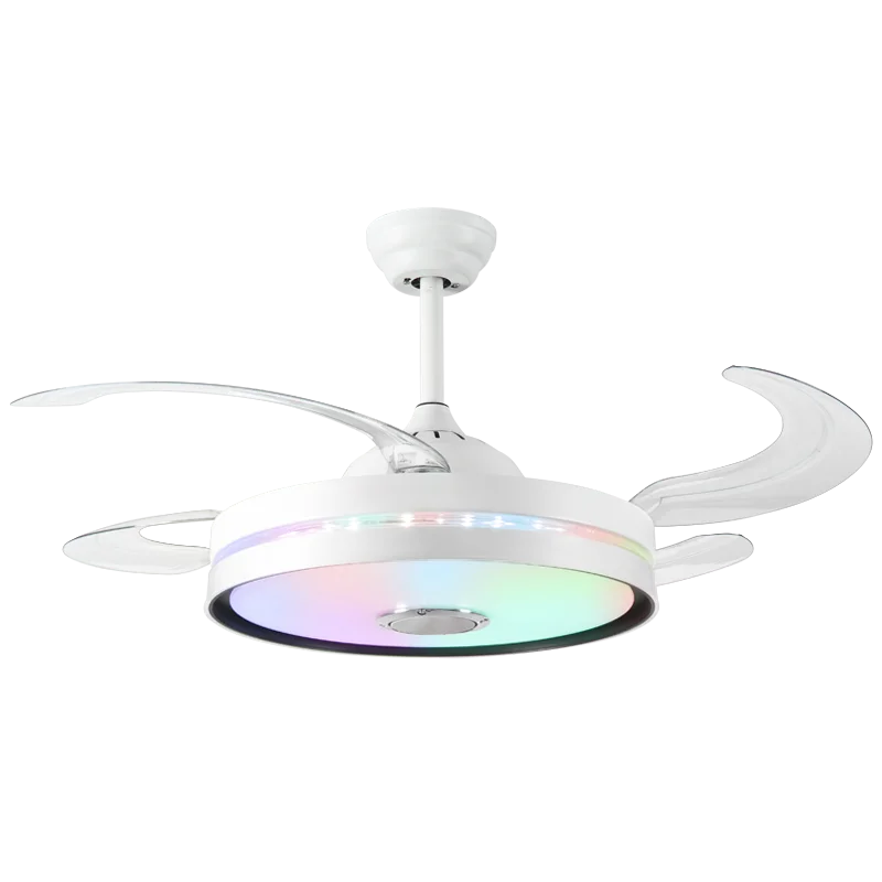 Trực tiếp từ xưởng sản xuất quạt trần hiện đại 42inch dùng điều khiển từ xa tích hợp đèn LED RGB âm thanh phát nhạc, rút gọn được cho phòng khách phòng ngủ