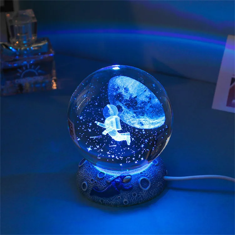 3D Crystal Ball Night Light jellyfish dolphin starfish Decor Children  Friends Lover Birthday Gifts Night Lamp With Resin Base