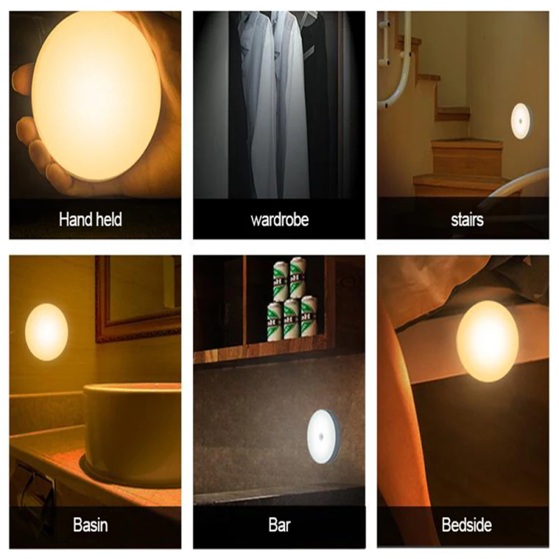 Lampe Murale à Détecteur De Mouvement – Rechargeable USB, Support Magnétique, Installation Facile