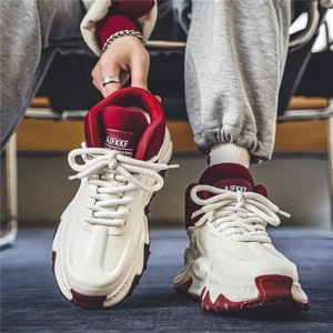 Mens Shoes New Low Cut Sports Running Shoes Mens Lightweight Versatile Casual Thick Soled Basketball Style Casual Shoes