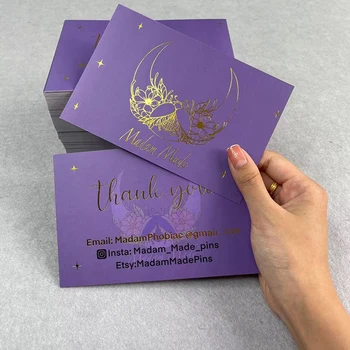 Luxury Bronzing Process Printing Thick Custom Art Paper Printing Business Thank You Service Card
