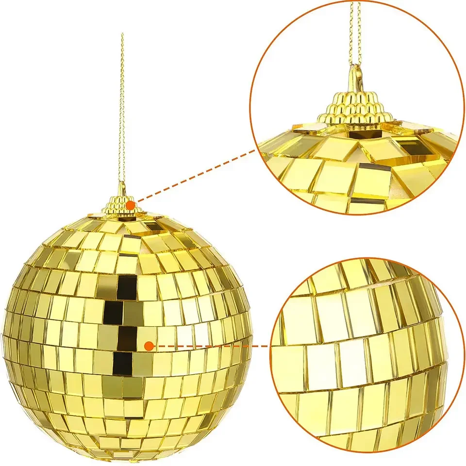 Shiny item type small hanging mini silver foam mirror disco christmas ball christmas tree ornament decorations balls wholesale factory