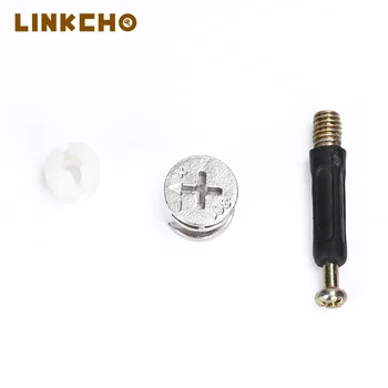 Modern Screws Dowel Cam Locking Connecting Bolt Fastener Invisible Plastic Cabinet Connector for Wood Furniture Hardware