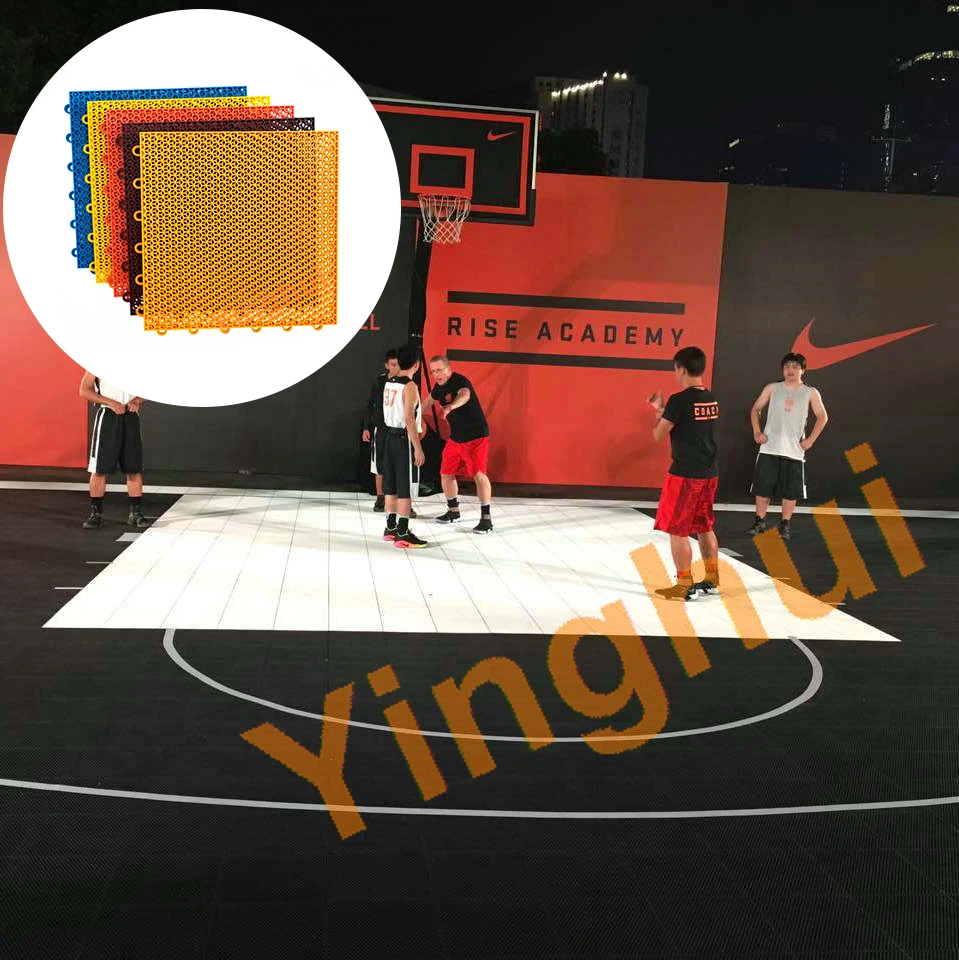 O-01 Interlocking fliser bakgård utendørs 3x3 basketballbane gulvfliser matte for idrettsbane