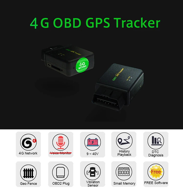 VJOY Obd2 Gps tracker with Diagnostic Function Shock Sensor 4G OBD Gps Tracker LTE
