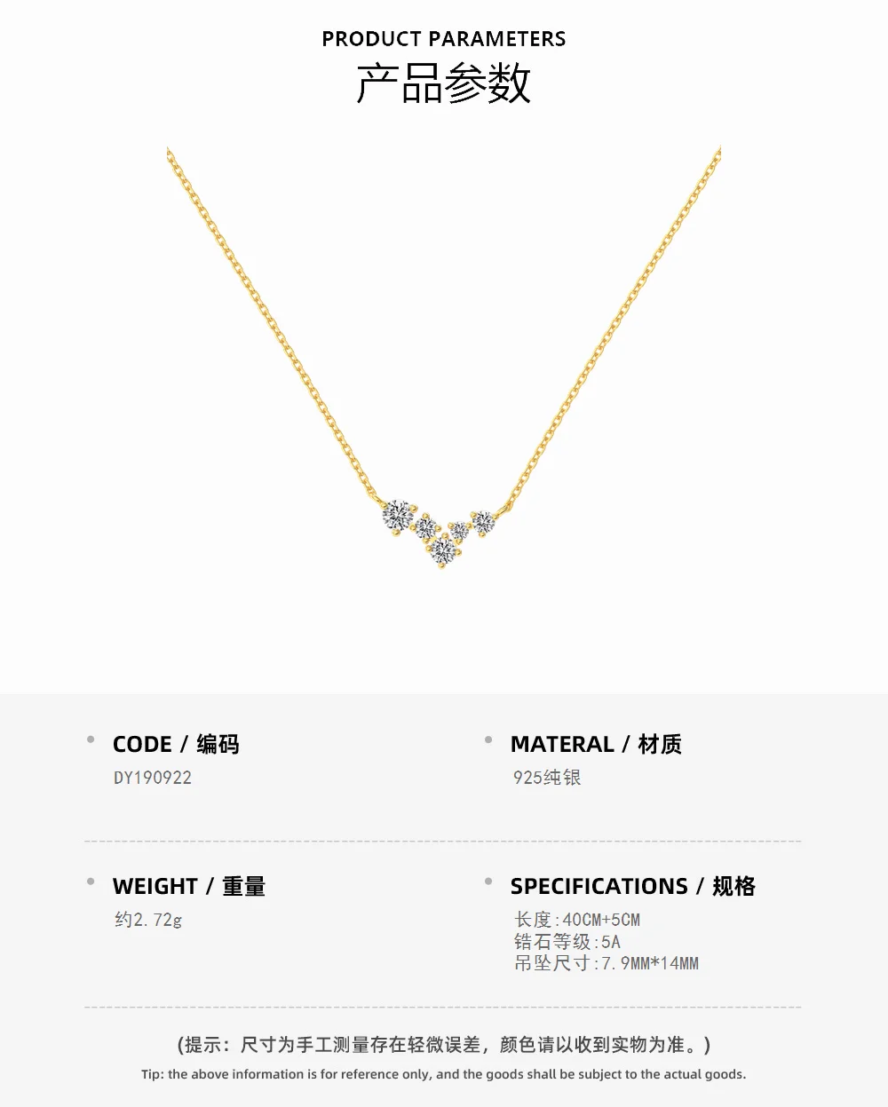 KAKODIY sales customized zircon zirconia 18K gold plated necklace high quality 925 Sterling Silver women's star necklace detail 1