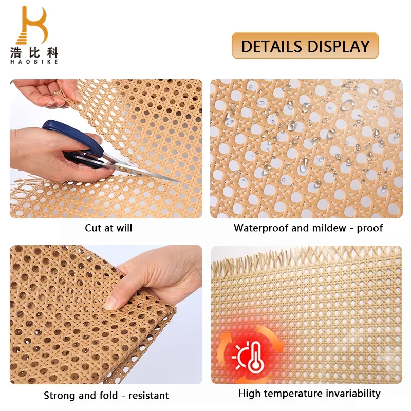 Free Samples Factory Stock Rattan Cane Webbing Roll Rattan Webbing Synthetic Natural Rattan Roll Raw Material Sheet Core Webbing
