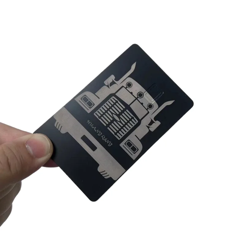 Super Light Titanium Metal Credit Card Black Metal Debit Card with Magnetic Stripe and Signature Panel for Laser Engraving