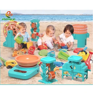 High Quality Zhongyi Amusement Patent Large Big Sand Pool Toys Pit Hourglass Sand Grinding Horse Windmill Beach Sand Toys