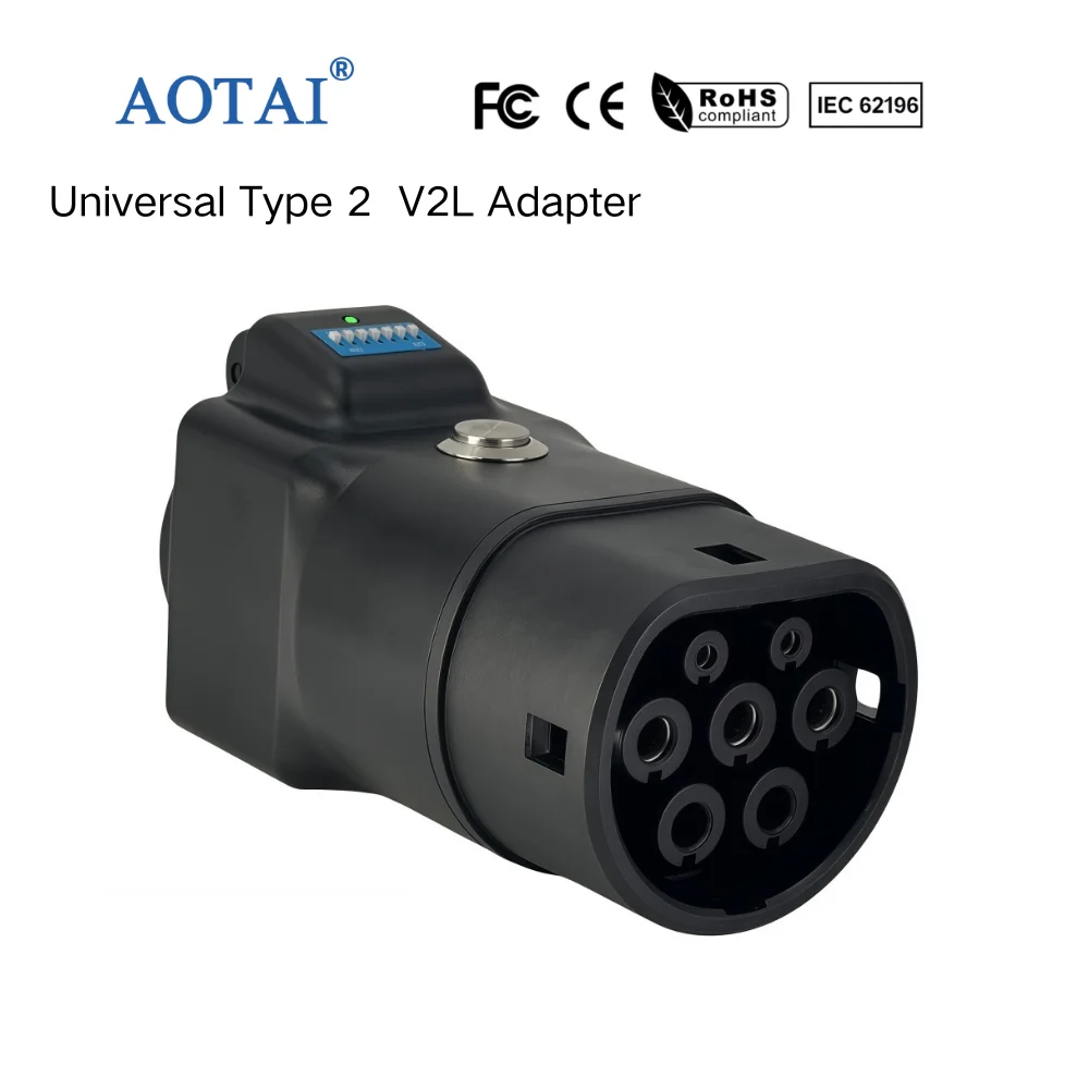 AOTAI Type 2 to Schuko V2L EV Adapter with Plug & Dummy Socket for BYD Xpeng Deepal Chery Zeekr MG KIA GAC