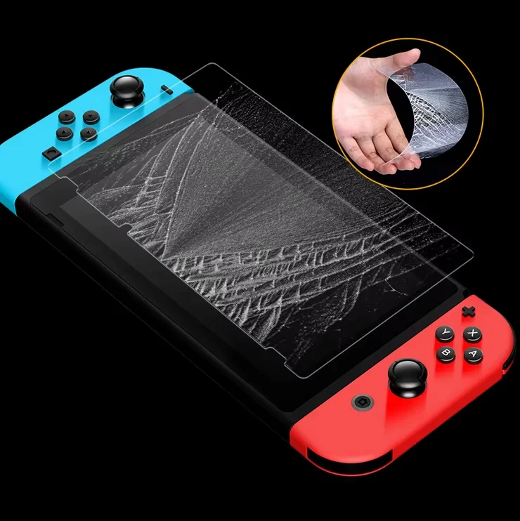 product anti scratch hardness tempered glass screen protectors for nintendo switch 2 gaming console tempered film high clear-3