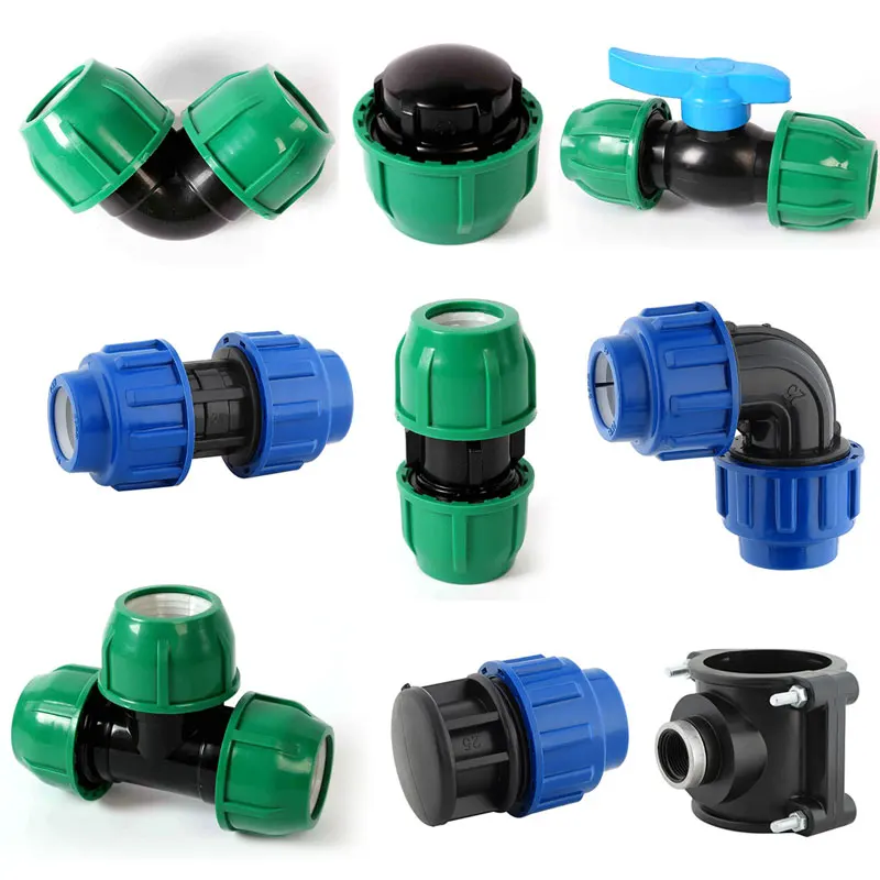 Agriculture Drip Irrigation System Kit Plastic Tee Connector pp Compression Hdpe Pipe Fitting