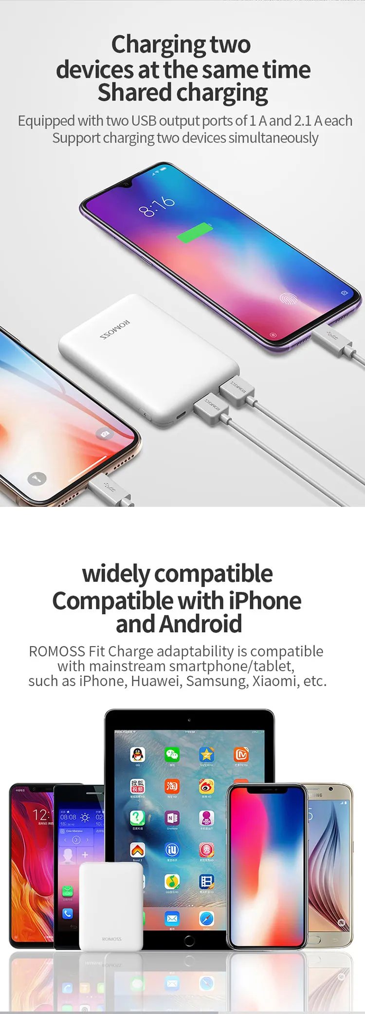 Romoss Pure 05 5000mAh Power Bank with Dual Output
