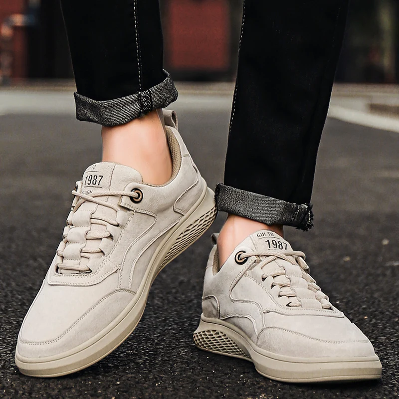 Men's casual shoes outdoor men's shoes new handmade large size stitching all-match business leather shoes men