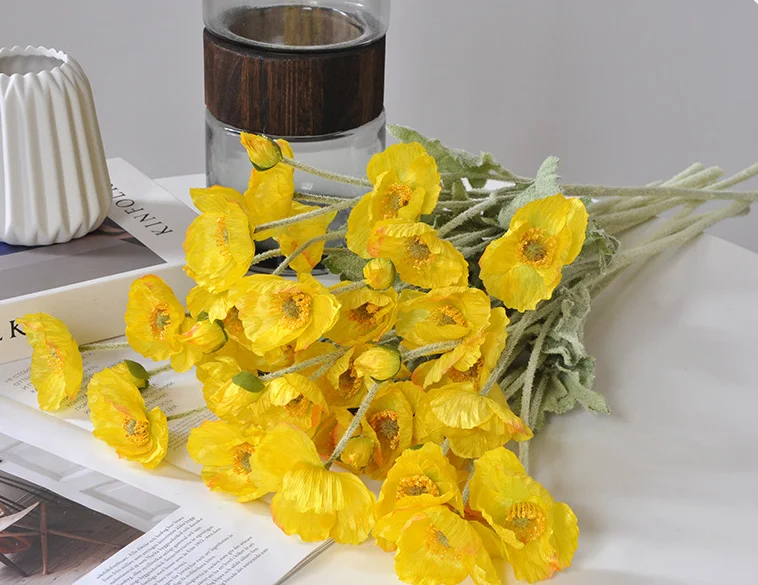 Bulk Sale Multiple Colors Silk Poppies Artificial Flowers Poppy For