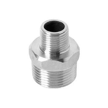 Customizable SS201/304 Hex Male Reducer Nipple, Silver, 1/2"-1 8", Wenzhou Casting, 3-Month Warranty