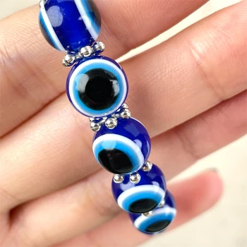2 Bracciali Portafortuna Con Occhio Turco E Mano Di Fatima - Regolabili Elastici Per Uomo E Donna - Protezione Malocchio