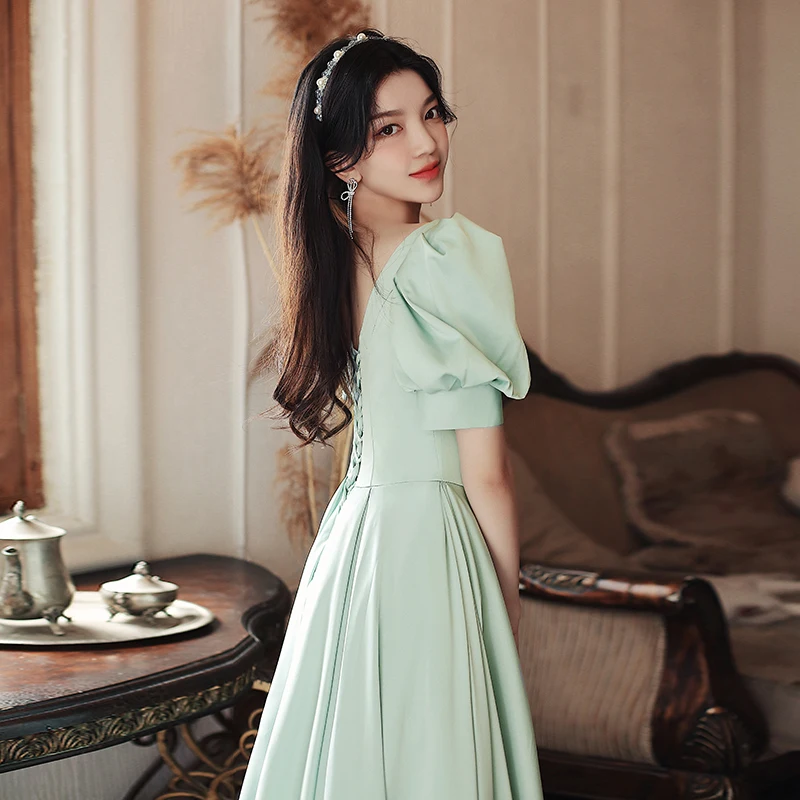 green emerald velvet dress Newest Emerald Green Satin Prom Dresses, Chic Long Prom Dresses, 2021   ClaireBridal
