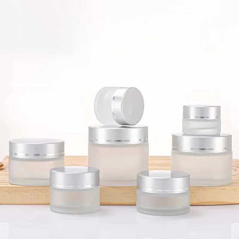 Premium 30g 50g Glass Cream Jars Empty Cosmetic Containers for Face Cream Packaging Glass Bottles