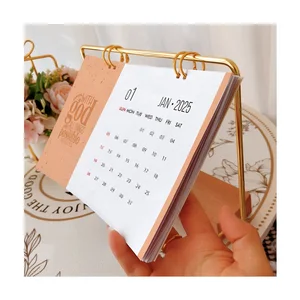 TO DO LIST Notepad Custom Print Stand Flip Calendars Minimalist Wooden Metal 365 Day Daily Planner 2026 Monthly Table Calendar