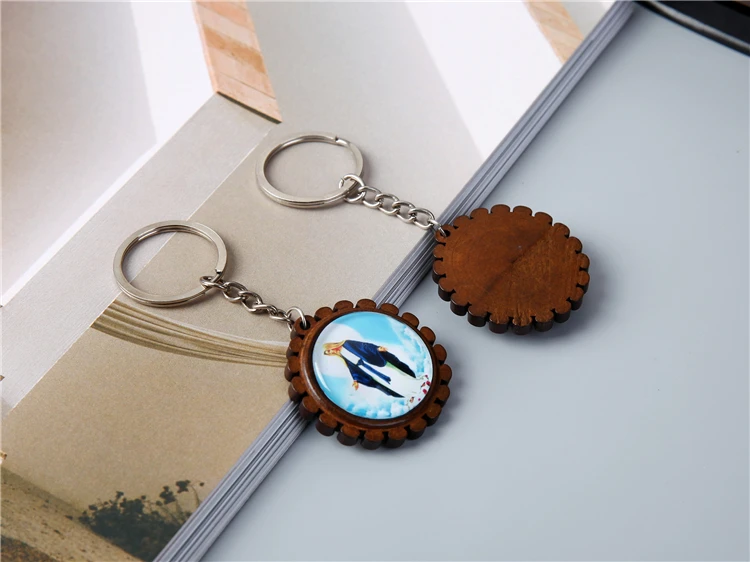 Акция высокое качество деревянный фото брелок под заказ икона Иисуса Исуса религиозный брелок