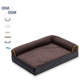 Lynpet L-Shaped Memory Foam Sofa Bed Custom Waterproof Orthopedic Pet Beds with Removable Cover and Nonskid Bottom