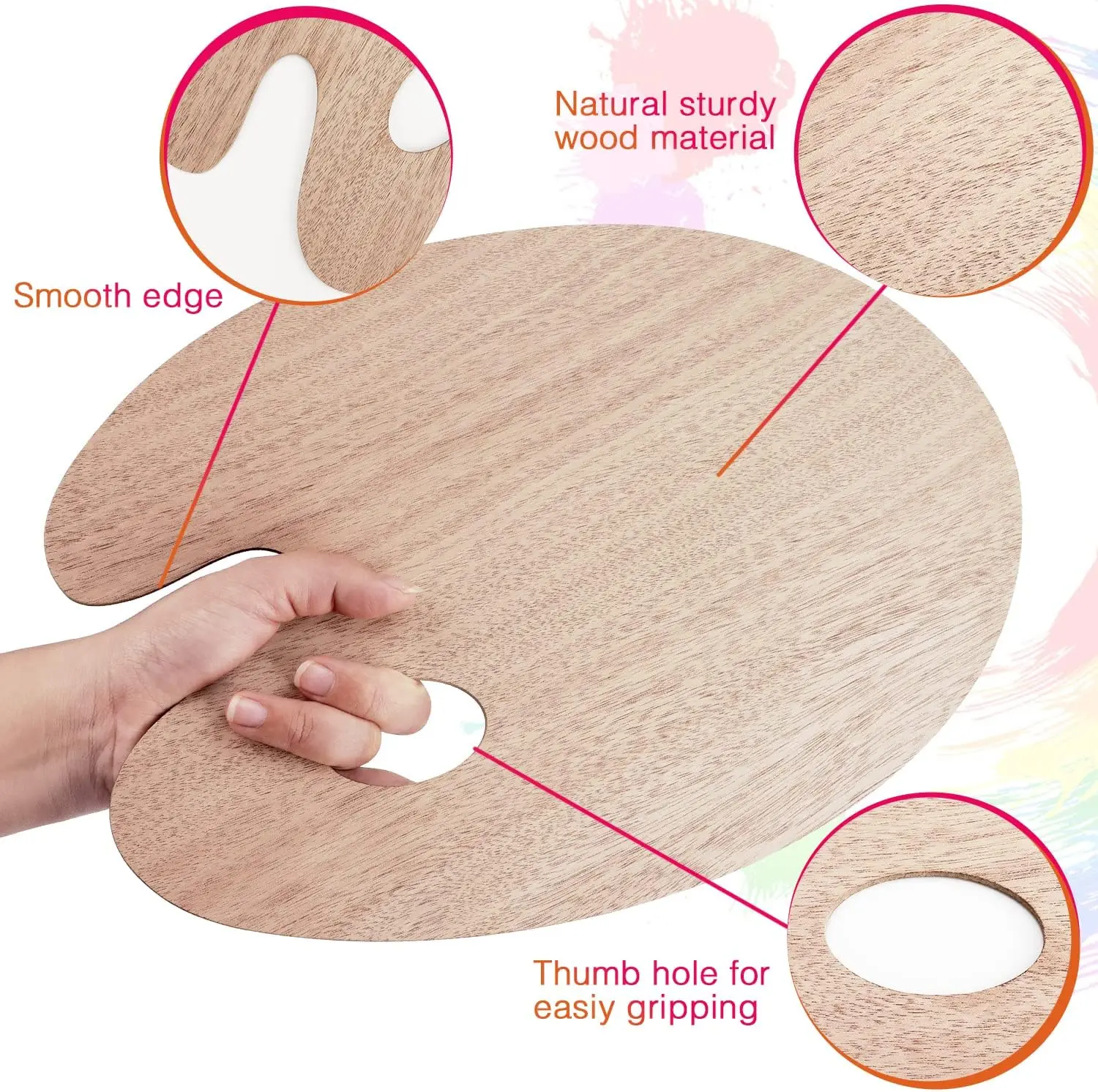 Wooden Paint Palette Paint Tray Palettes For Acrylic Painting Palette Art Pallet For Painting