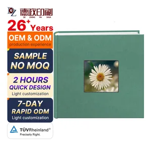 Wholesale 600 Family Green Linen Cover Sewn Bonded Extra Large Wedding Baby Memo Journal Photo Albums