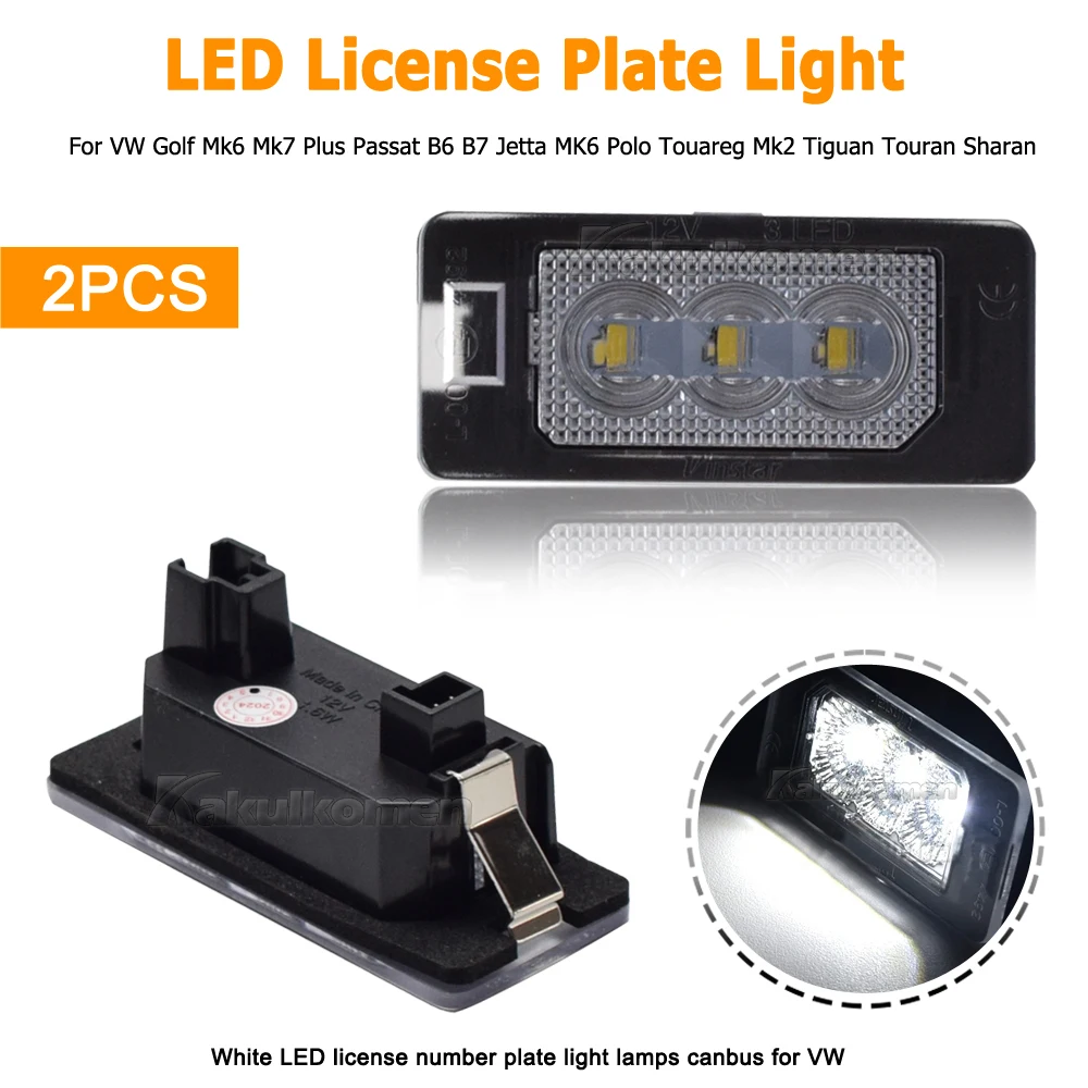 LED License Plate Lights for Volkswagen and Audi Models