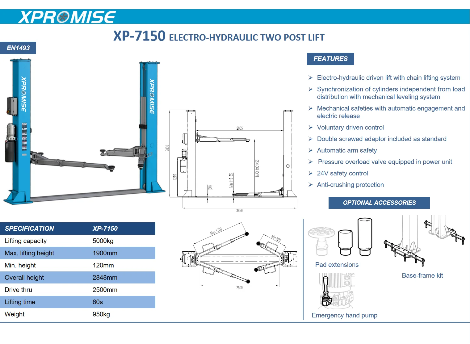 XP 4000 кг гаражное автомобильное подъемное оборудование, гидравлический двухстоечный автомобильный подъемник с сертификацией CE