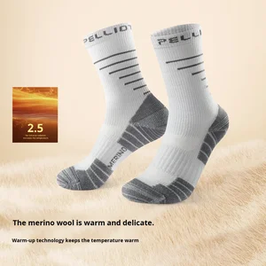 For Crew Outdoor Sports Socks Merino Wool Thickened Thermal Anti-Bacterial Autumn Winter Professional Hiking Shock