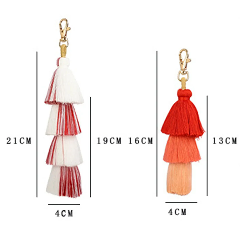 Handmade Bohemian Tassel Keychain Bag Key Chain Charm Handbags Pendant
