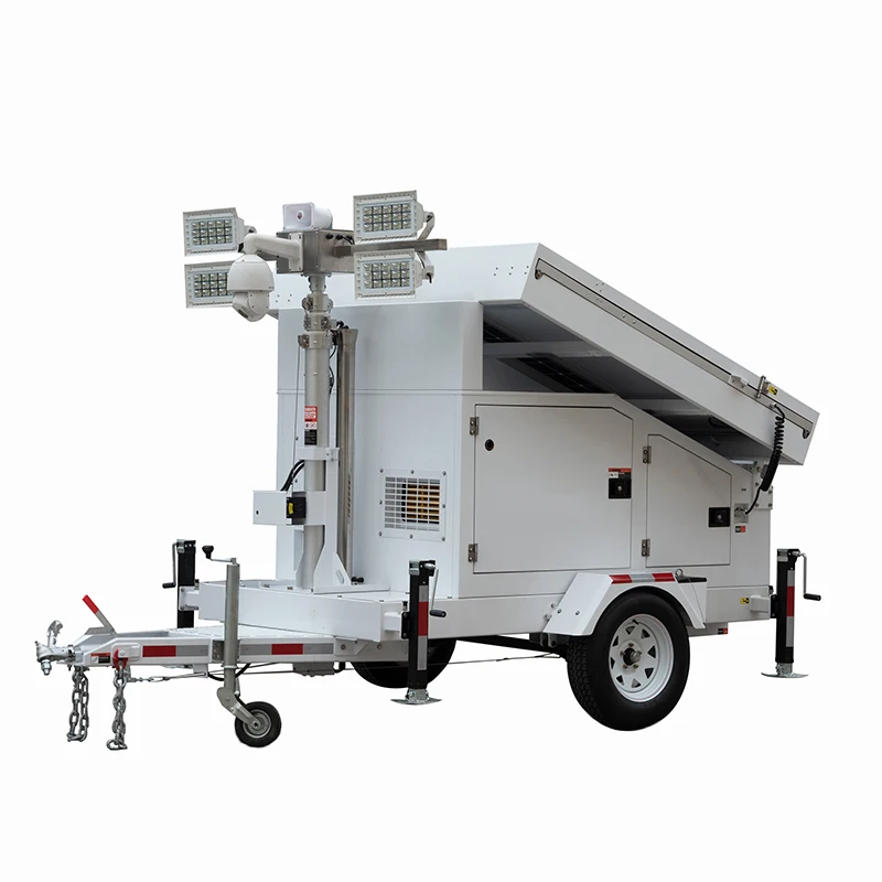 UNIV Portable CCTV Trailer with Solar Power Surveillance Light Towers for Effective Outdoor Surveillance