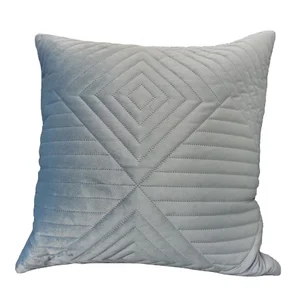 Modern Contracted Decor Throw Pillow Cover Interior Design Blue Velvet Embroidered Sofa Cushions Covers