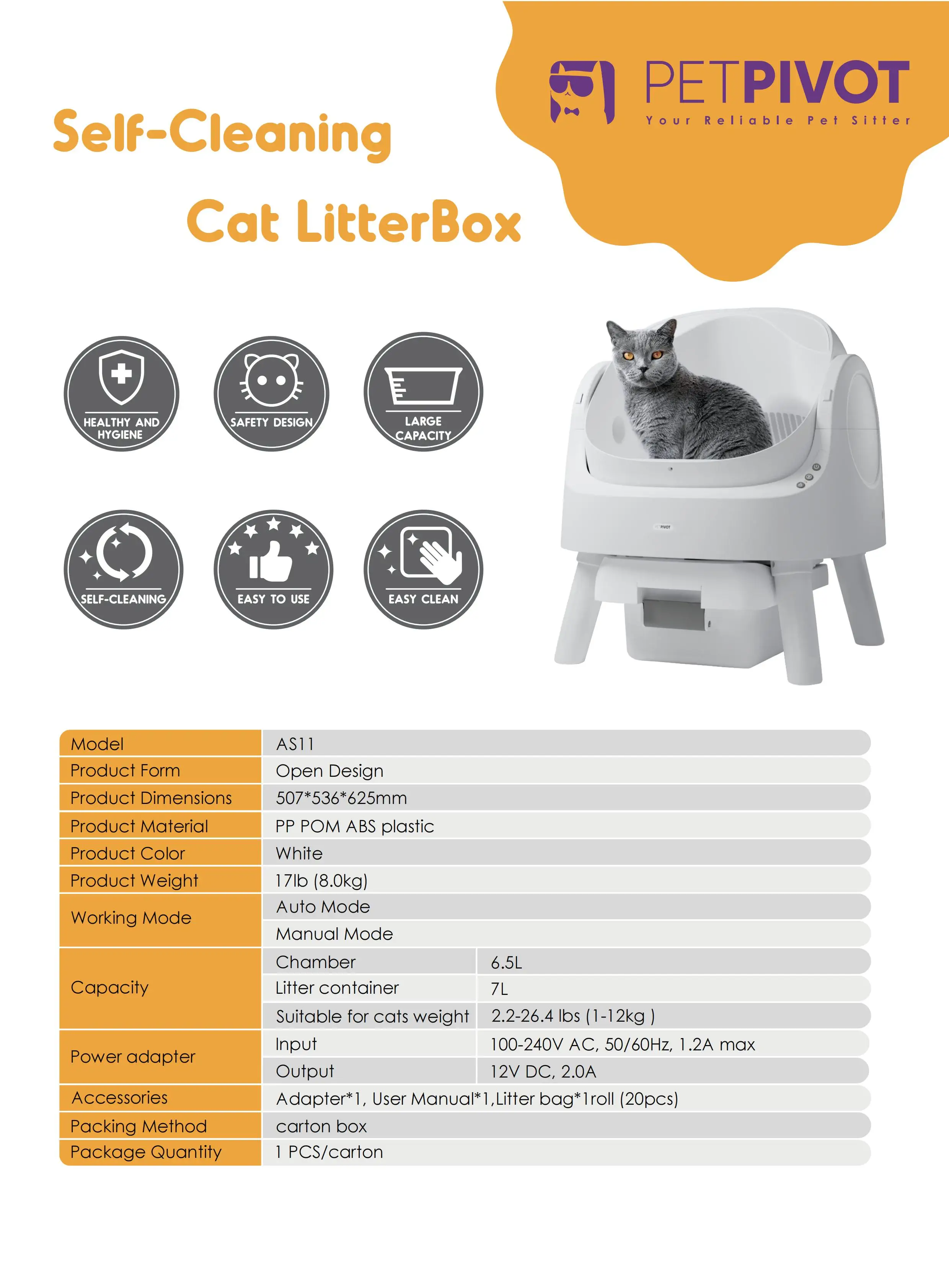 Modern new design smart automatic cat litter box plastic litter box ...