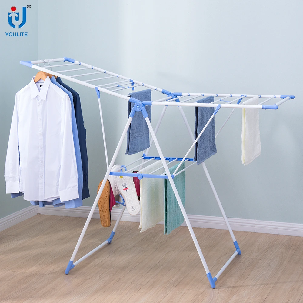 Attractive Simple Design Hanging Wrought Iron Clothes Drying Rack Shelves