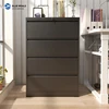Black 4 drawer lateral filing cabinet