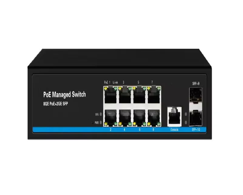 L2 Beheerd 8 Poorten 1000M Gigabit PoE Desktop Netwerkschakelaar Met 2G SFP Slot Uplink VLAN Beheerd