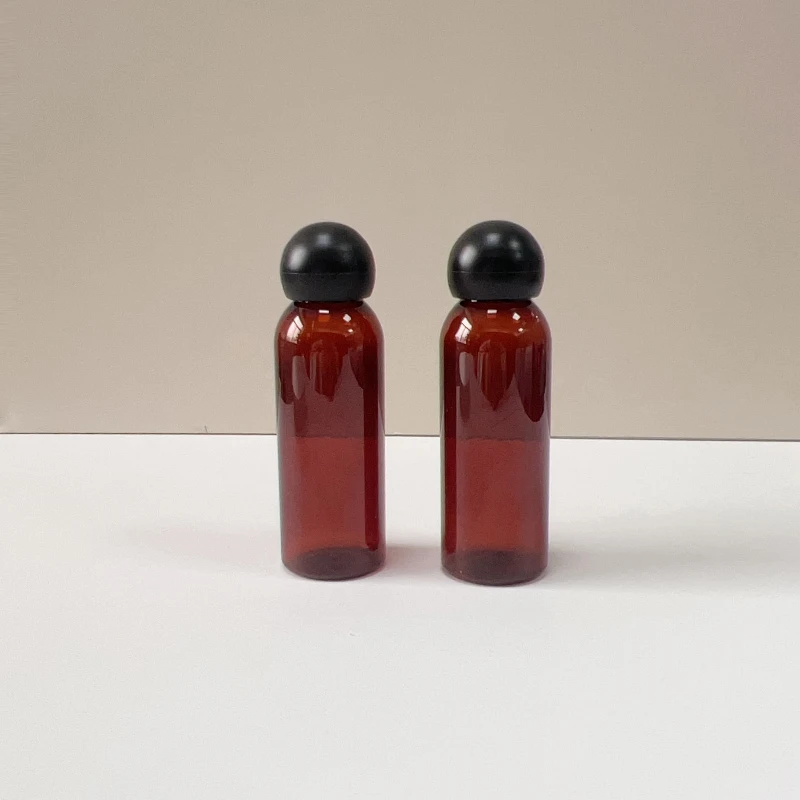 Factory Direct Sales of Refined Oil Bottles 70ml Pet Ball Cap Plastic Bottle Emulsion Empty Mushroom Cap