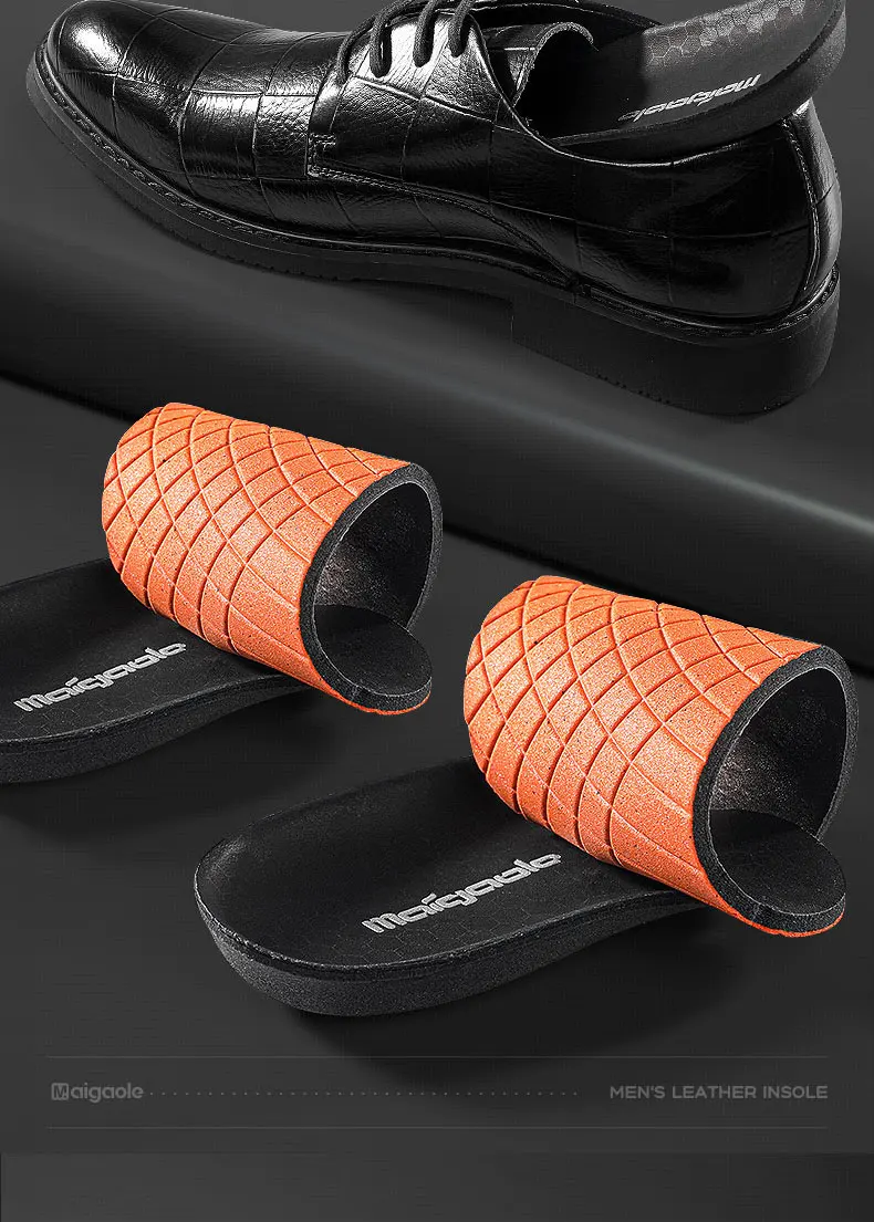 Top Layer Cowhide Leather Insoles for Summer, Odor & Sweat Absorption