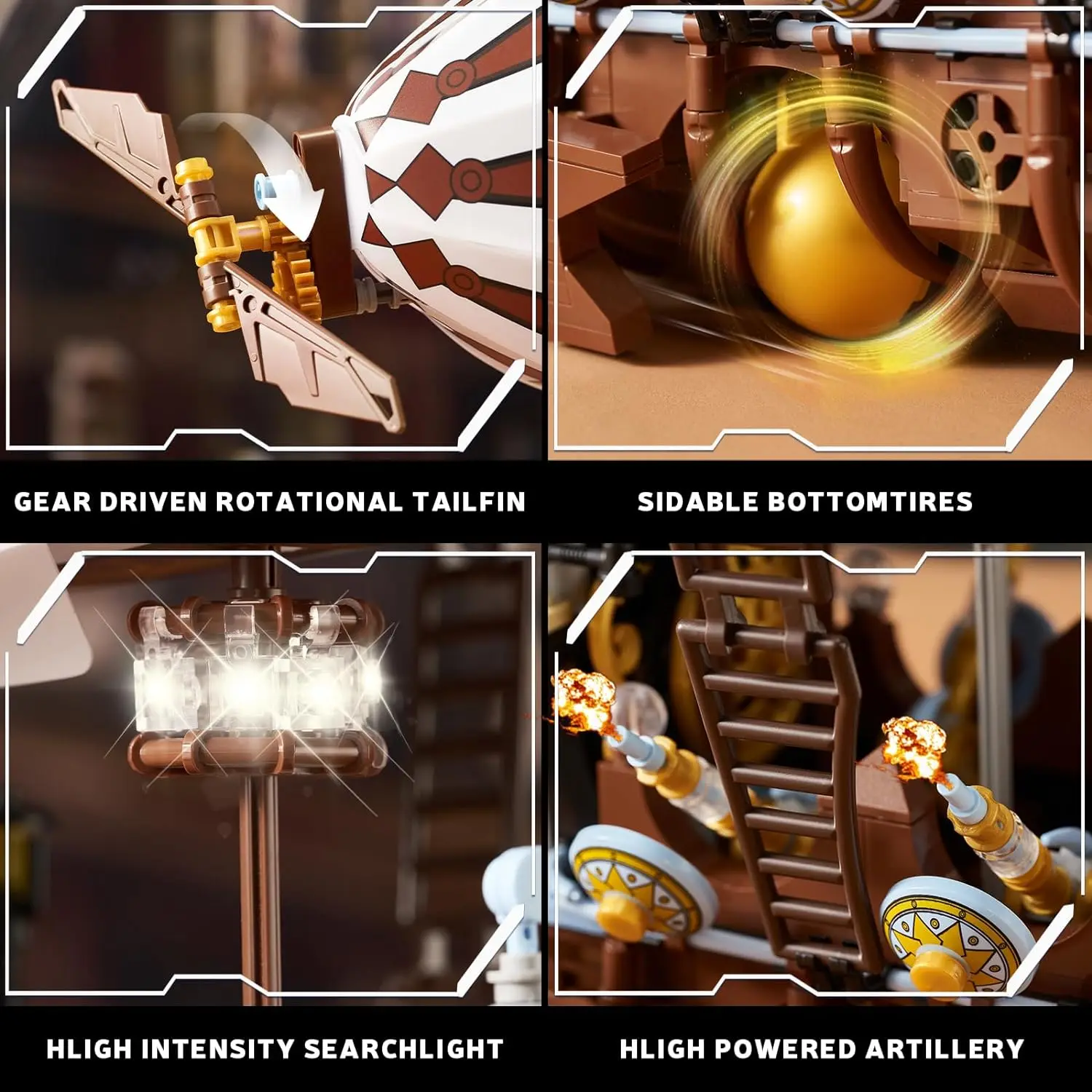 2024 New Airship Steampunk Construction Toy Building Blocks Spaceship Dragon Attack Pirate Ship Sailboat Model Gift for Kids