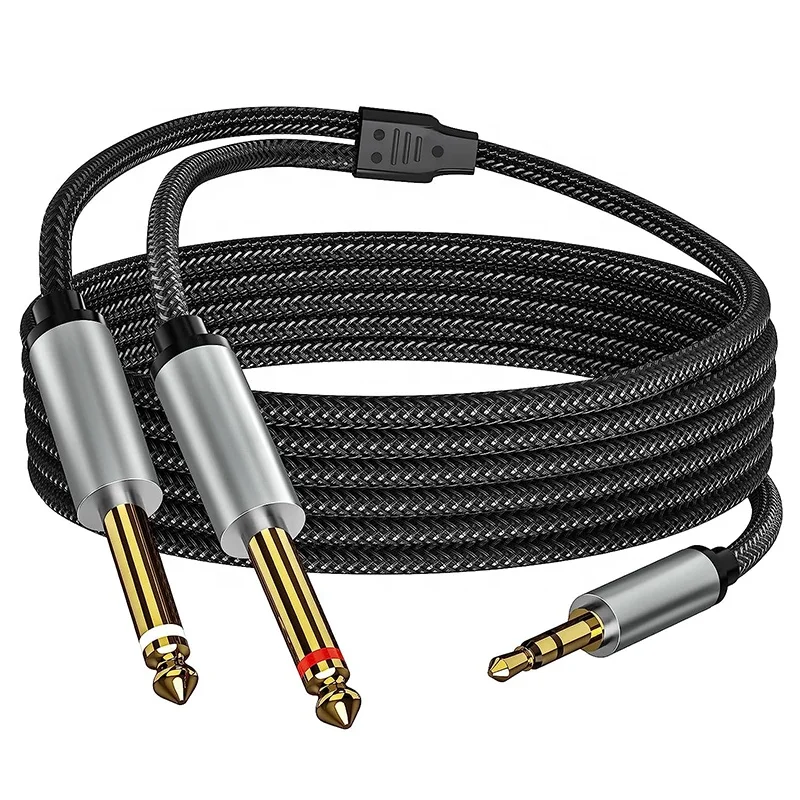 Xput Stereo Jack 3-Pole 1/8 TRS Male Plug to Way Dual 1/4  Mono Male Plug Y-Cable Y Splitter Audio Cable