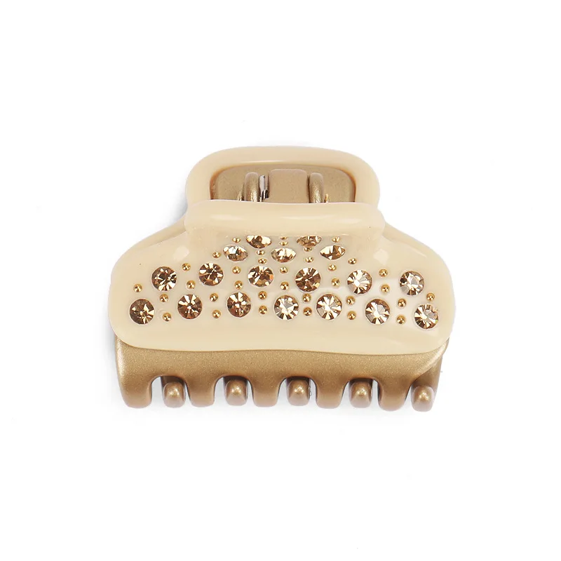 Медовые заколки для волос, средний размер, золотой, полный горный хрусталь, заколки для волос высокого качества, аксессуары для волос из ацетата