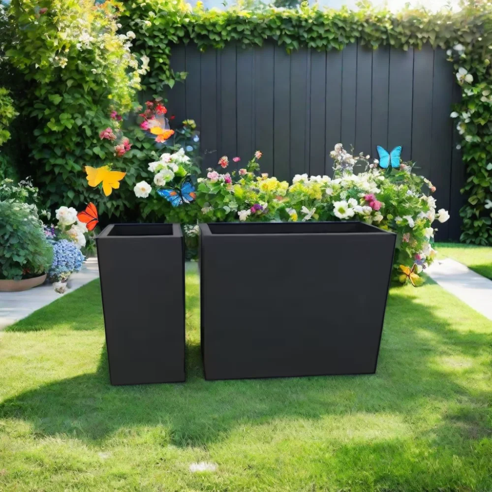 Steel Planting Containers Steel Sheet Metal Planters Box Large Outdoor Steel Flower Pots Planters ...